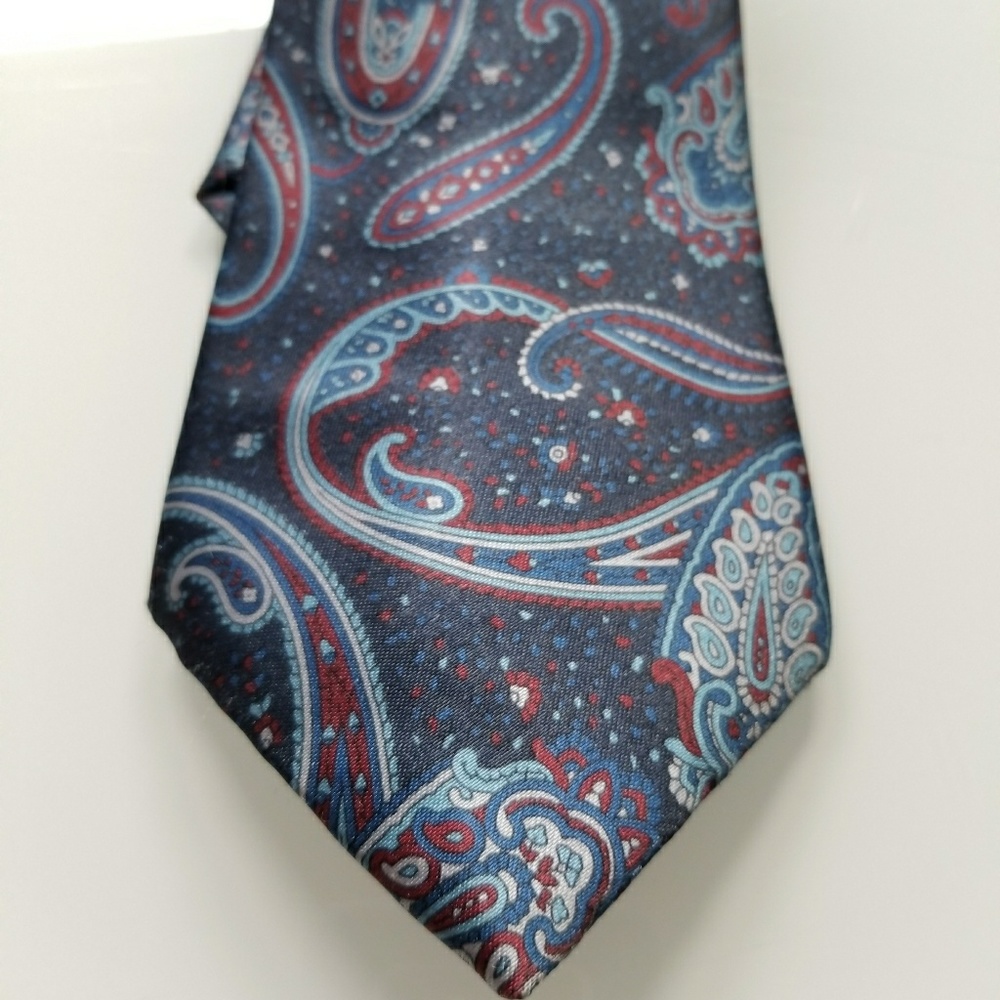 ENVOY Blue Paisley Silk Tie‎